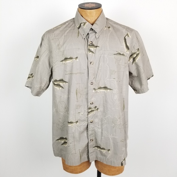 Columbia Other - *SOLD* Columbia River Lodge Fish Print Button Down